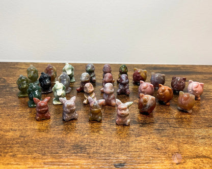 Ocean Jasper Pokemon Carving Mini-Morganite Gems