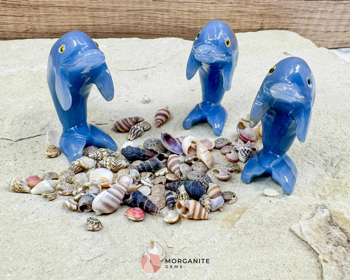 Onyx Dolphin Carving – 2″ Hand‑Carved in Blue Onyx or White Onyx - Metaphysical Crystals