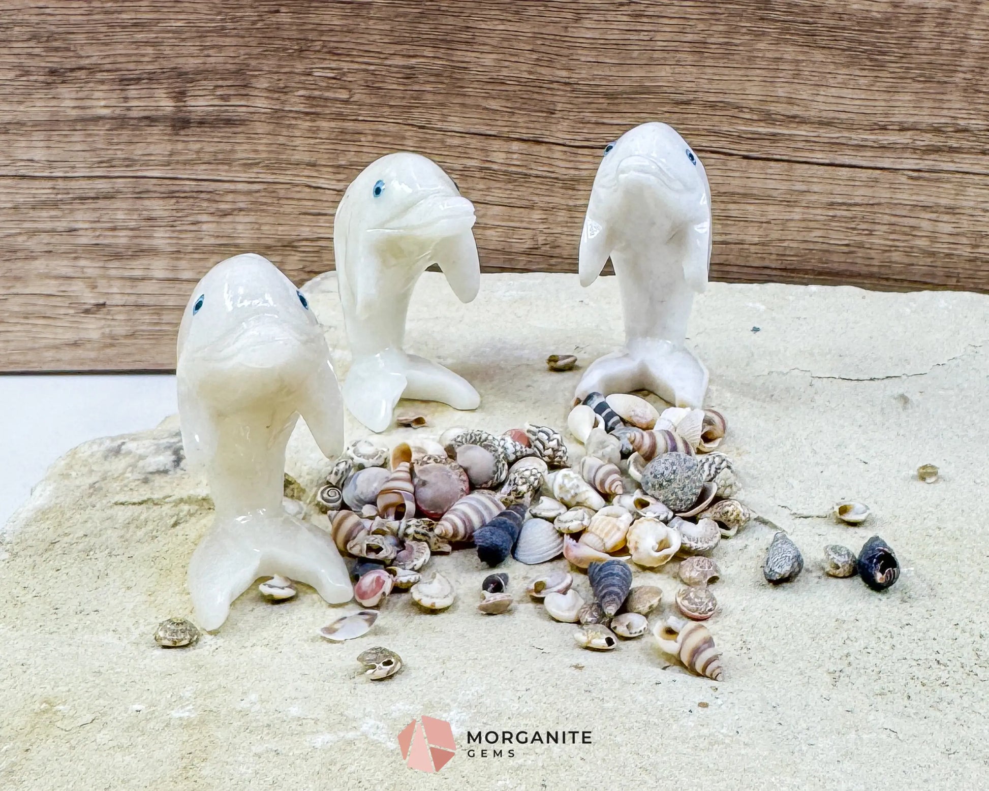 Onyx Dolphin Carving – 2″ Hand‑Carved in Blue Onyx or White Onyx - Metaphysical Crystals