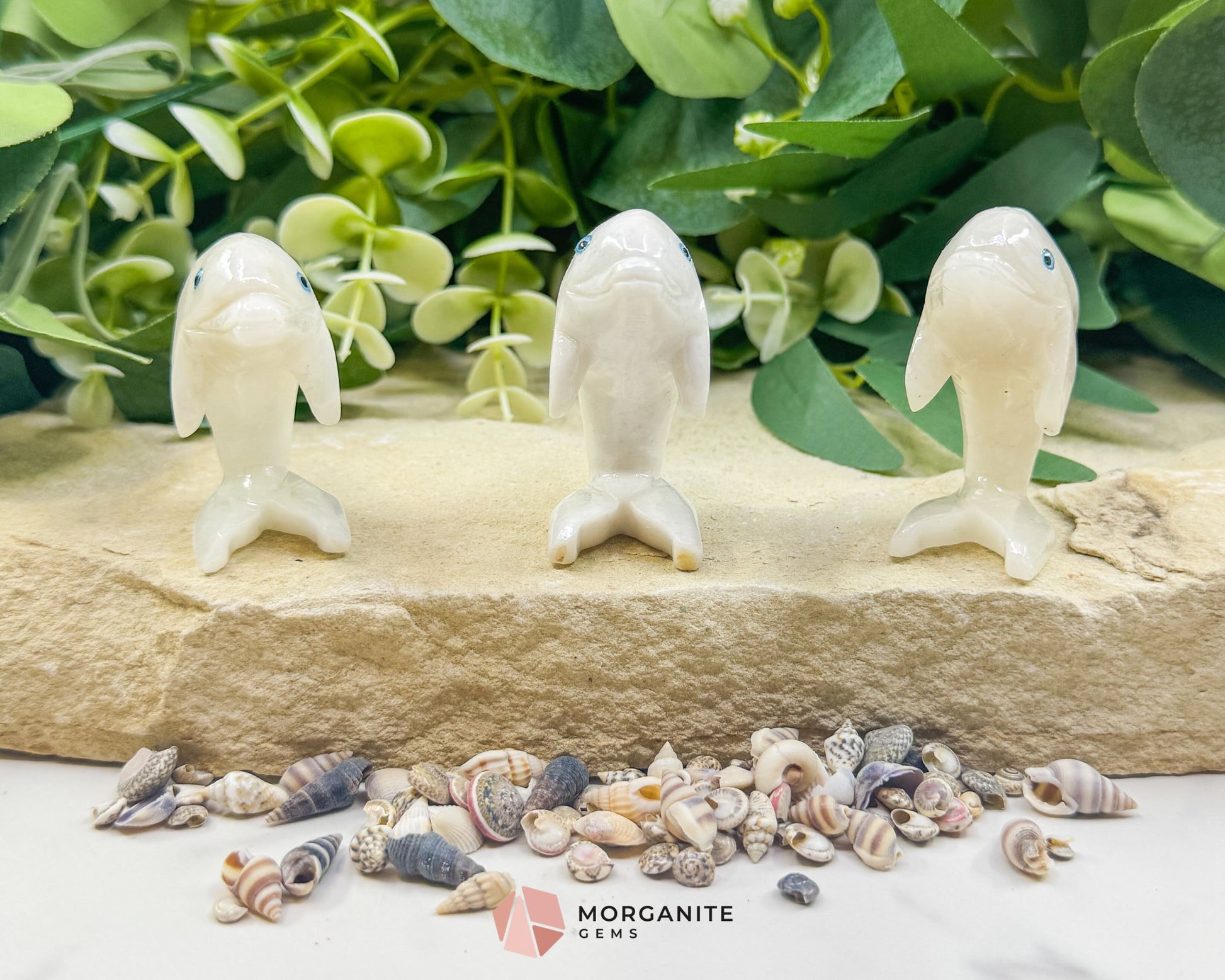 Onyx Dolphin Carving – 2″ Hand‑Carved in Blue Onyx or White Onyx - Metaphysical Crystals