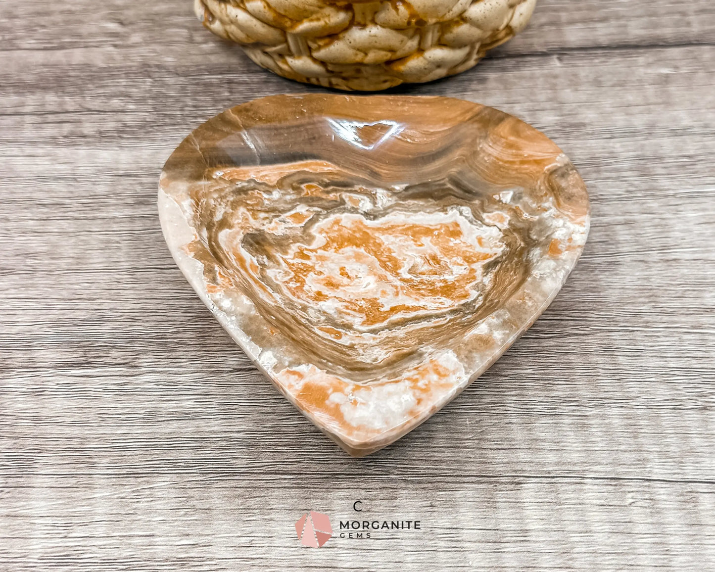 Onyx Heart Dish – Natural Stone Heart-Shaped Bowl for Jewelry, Crystals & Decor-Morganite Gems