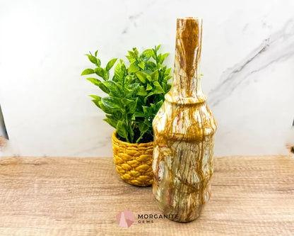 Onyx Large Bottle Vase – 12-Inch Tall Wine Bottle Design-Morganite Gems
