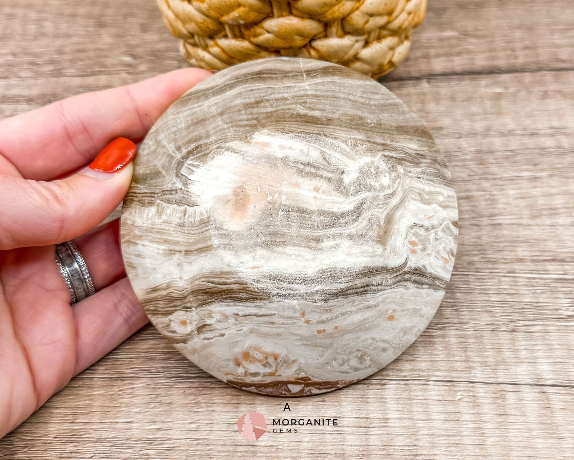 Onyx Round Dish – Elegant Natural Stone Bowl for Decor, Jewelry, & Small Items-Morganite Gems