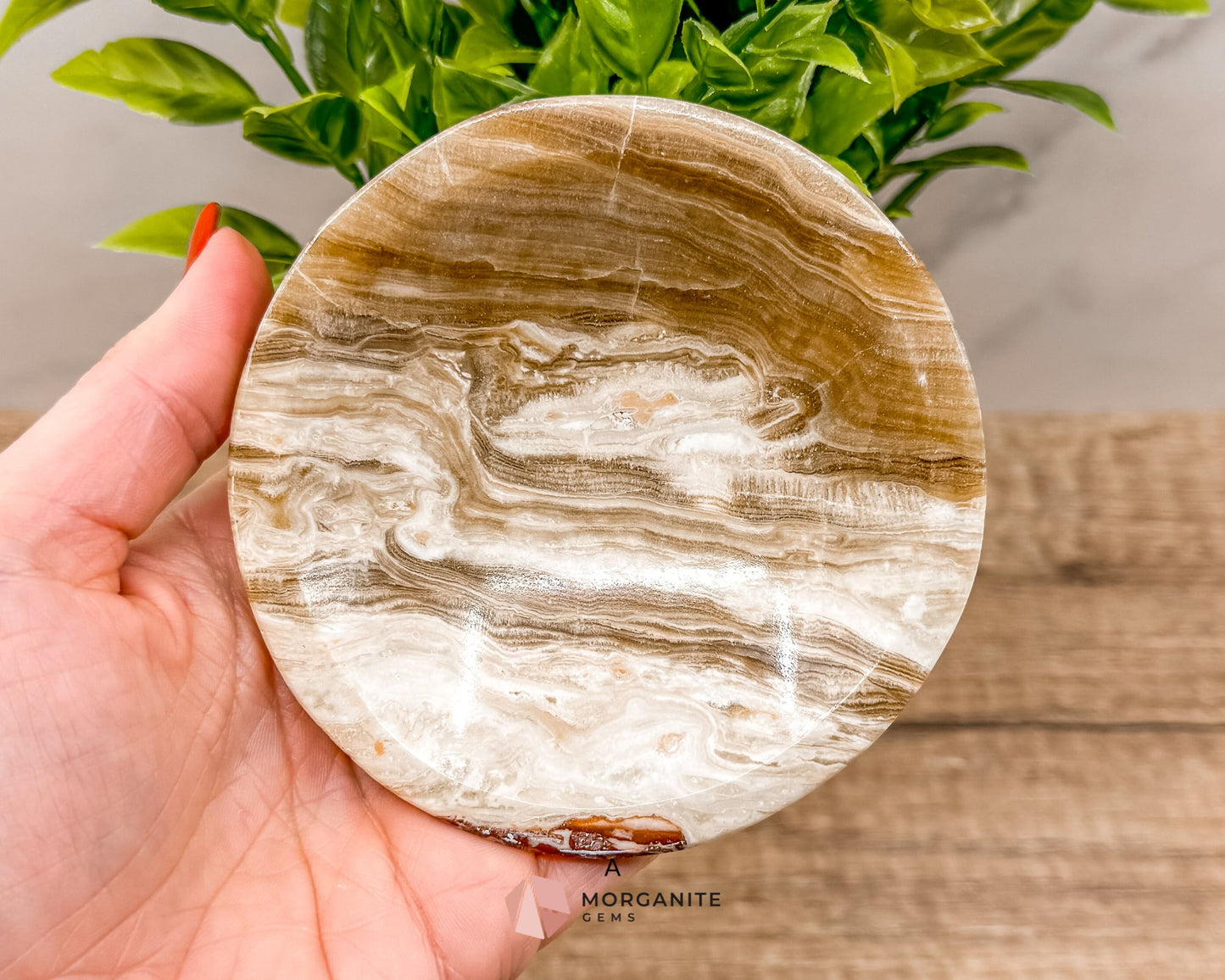 Onyx Round Dish – Elegant Natural Stone Bowl for Decor, Jewelry, & Small Items-Morganite Gems