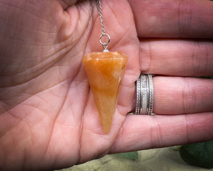 Orange Aventurine Crystal Pendulum for Joy & Motivation - Metaphysical Crystals