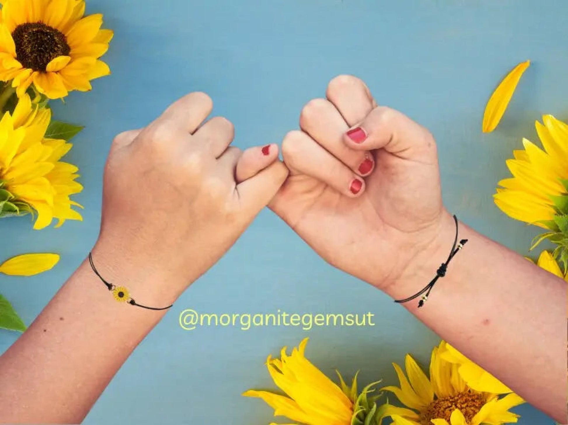 Pinky Swear Sunflower Bracelet-Morganite Gems