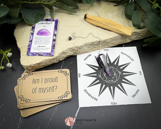 Pisces Pendulum Set – Astrology Crystal Divination Kit with Gift Box Zodiac Mat & Intuitive Energy Tools - Metaphysical