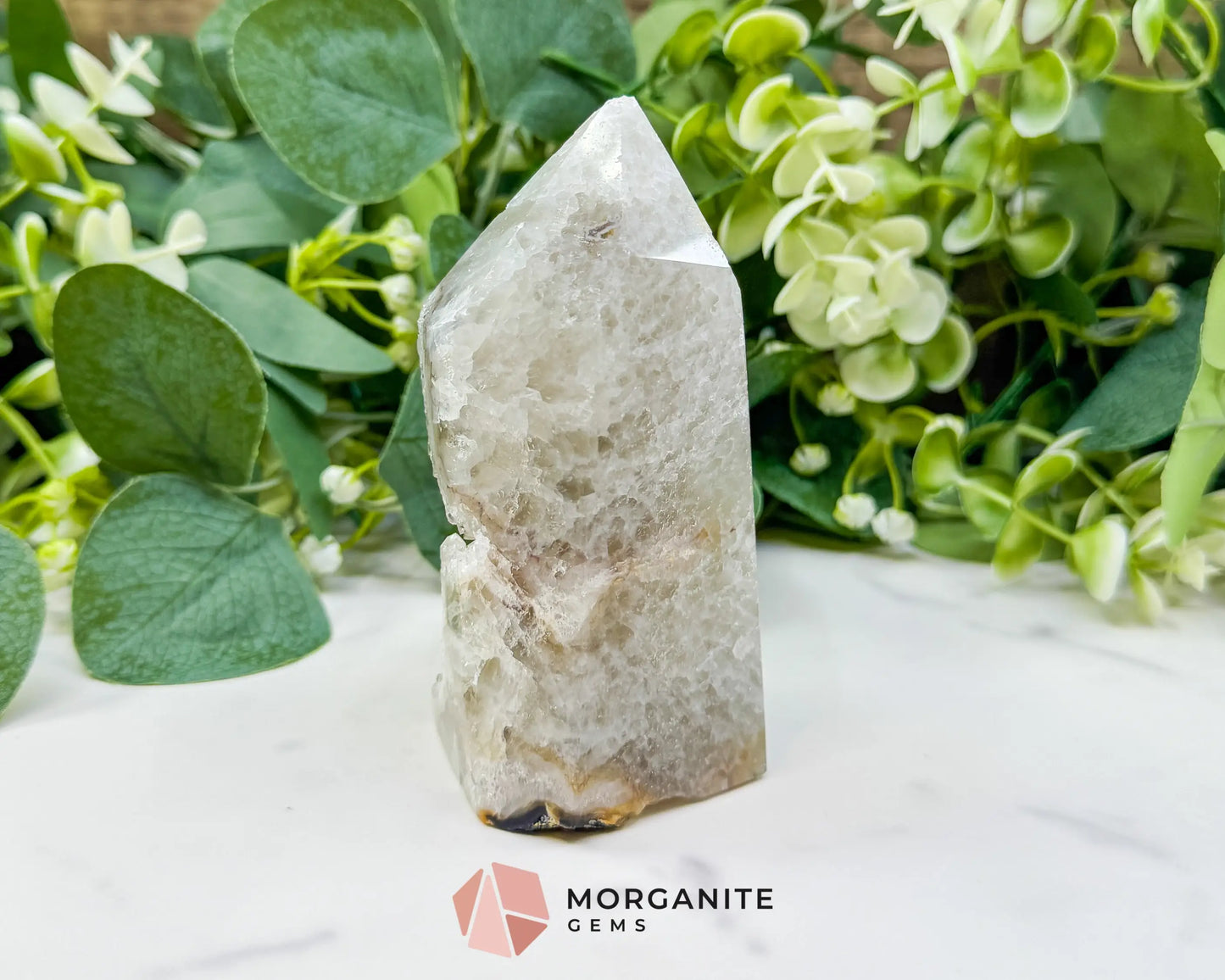 Polished Agate Geode Point (14.5oz) – Clear Quartz Druzy Tower for Amplification & Clarity - Metaphysical Crystals