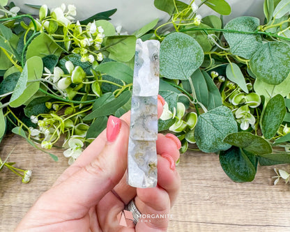 Moss Agate Tree Carving No. 10 | Self-Standing Crystal for Grounding Nature Connection & Healing - Metaphysical Crystals