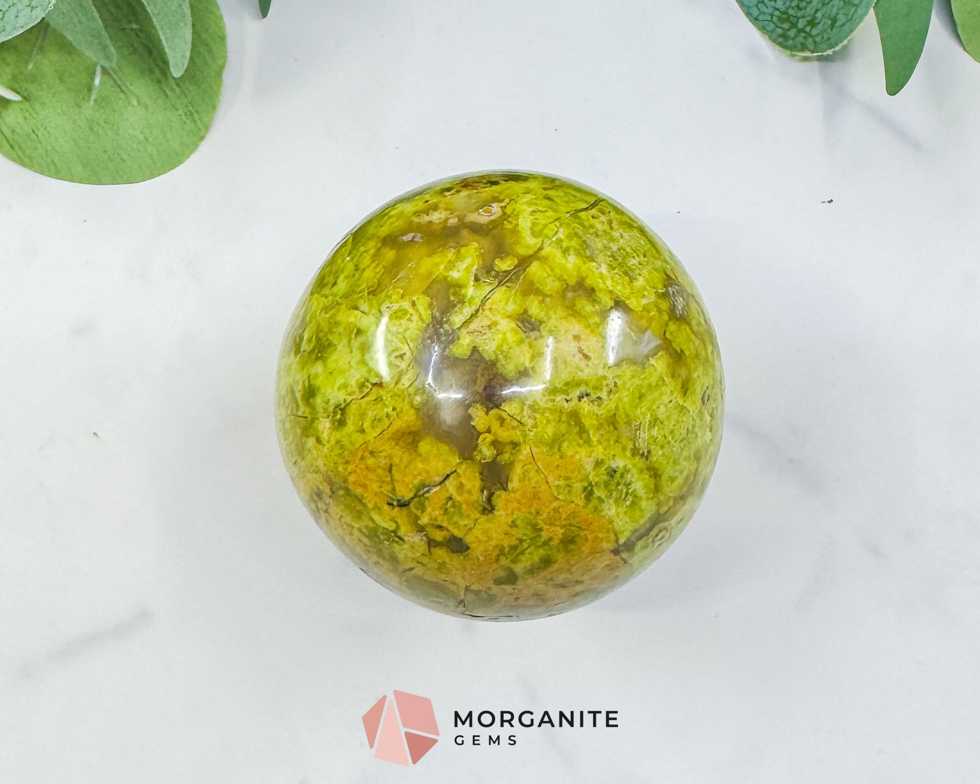 Polished Green Opal Sphere (67mm) – 360g Madagascar Common Opal for Emotional Renewal & Heart Healing - Metaphysical