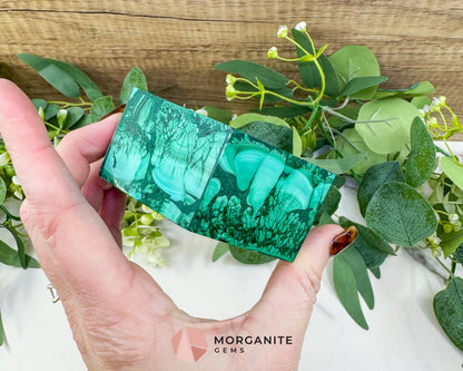 Polished Malachite Hexagon Jewelry Box (.85lb) – 3.8’’ Natural Green Stone Trinket Box for Heart Healing &
