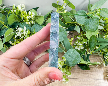 Moss Agate Tree Carving No. 5 | Self-Standing Crystal for Grounding Nature Connection & Healing - Metaphysical Crystals