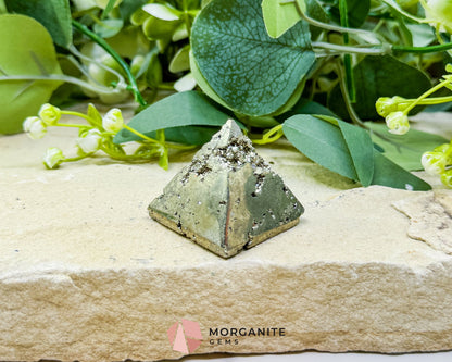 Polished Pyrite Crystal Pyramid No.1 (60g) - Energy Amplifier for Wealth & Protection - Metaphysical Crystals