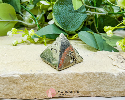 Polished Pyrite Crystal Pyramid No.1 (60g) - Energy Amplifier for Wealth & Protection - Metaphysical Crystals