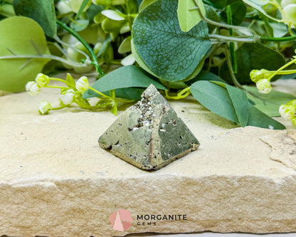 Polished Pyrite Crystal Pyramid No.1 (60g) - Energy Amplifier for Wealth & Protection - Metaphysical Crystals