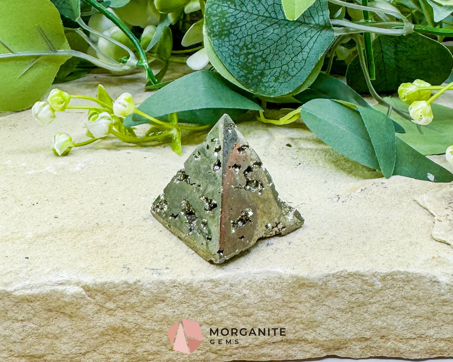 Polished Pyrite Crystal Pyramid No.2 (76g) - Prosperity Grounding & Manifestation Tool - Metaphysical Crystals