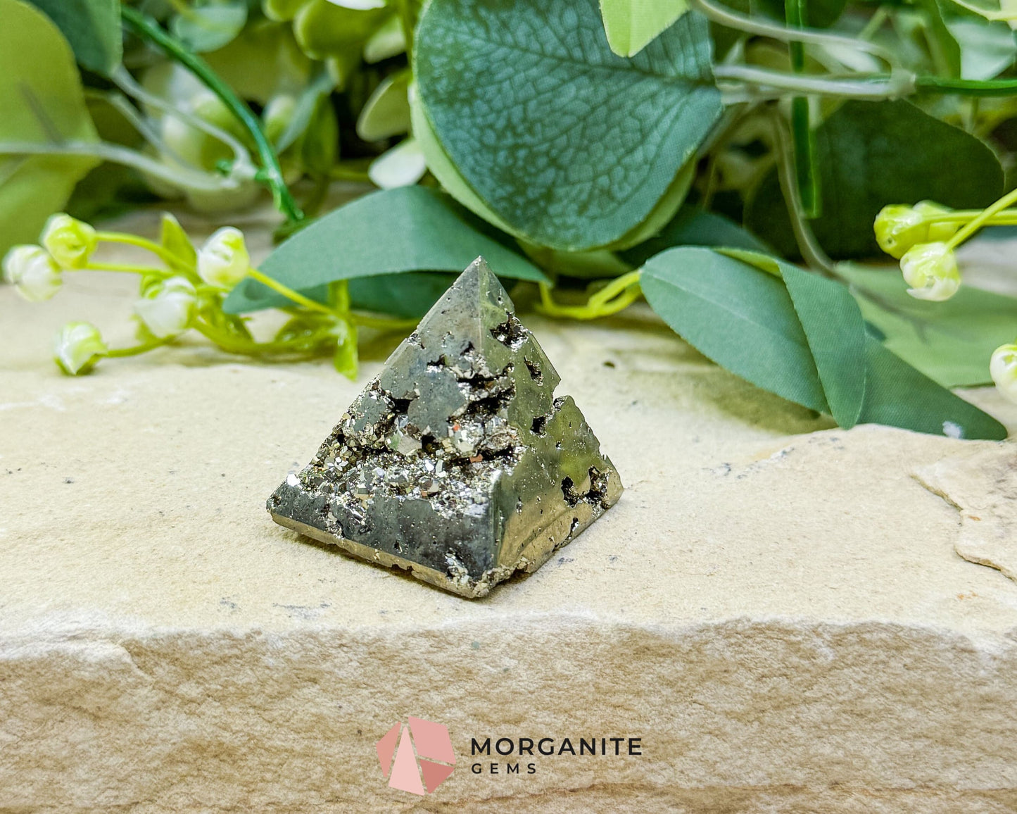 Polished Pyrite Crystal Pyramid No.2 (76g) - Prosperity Grounding & Manifestation Tool - Metaphysical Crystals