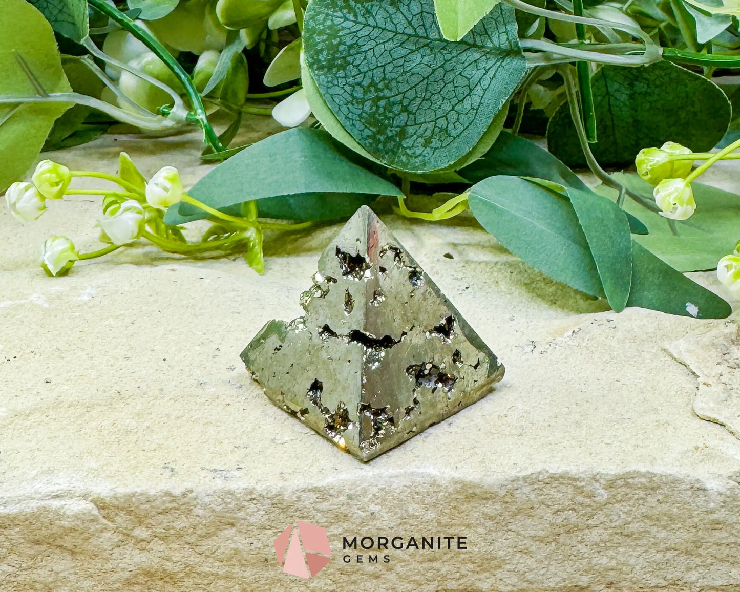 Polished Pyrite Crystal Pyramid No.2 (76g) - Prosperity Grounding & Manifestation Tool - Metaphysical Crystals