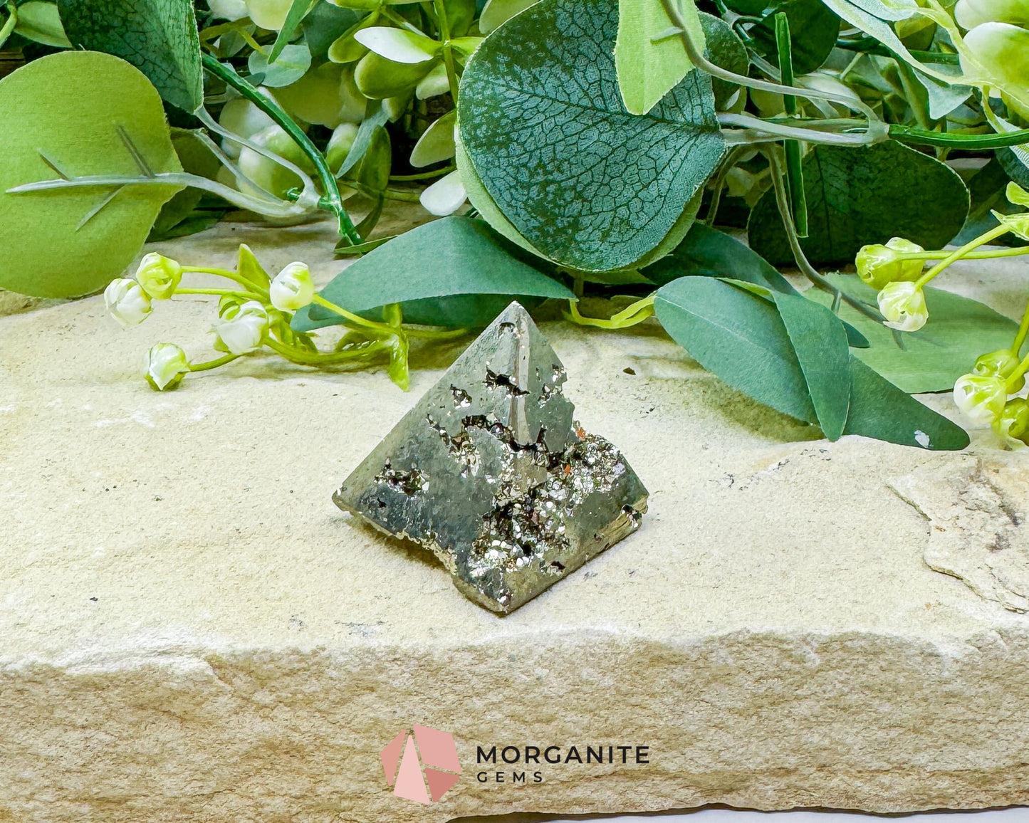 Polished Pyrite Crystal Pyramid No.2 (76g) - Prosperity Grounding & Manifestation Tool - Metaphysical Crystals