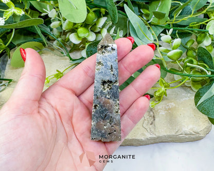 Polished Pyrite Crystal Tower Point No.1 (132g) - Direct Manifestation & Abundance Energy - Metaphysical Crystals