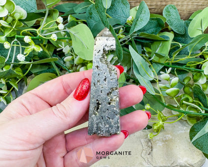 Polished Pyrite Crystal Tower Point No.2 (90g) - Focus & Willpower Manifestation Generator - Metaphysical Crystals