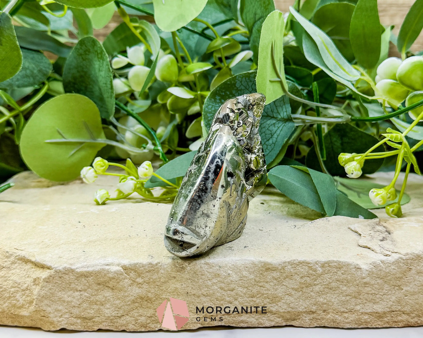 Polished Pyrite Fish Carving (248g) - Peruvian Abundance Talisman & Prosperity Charm - Metaphysical Crystals