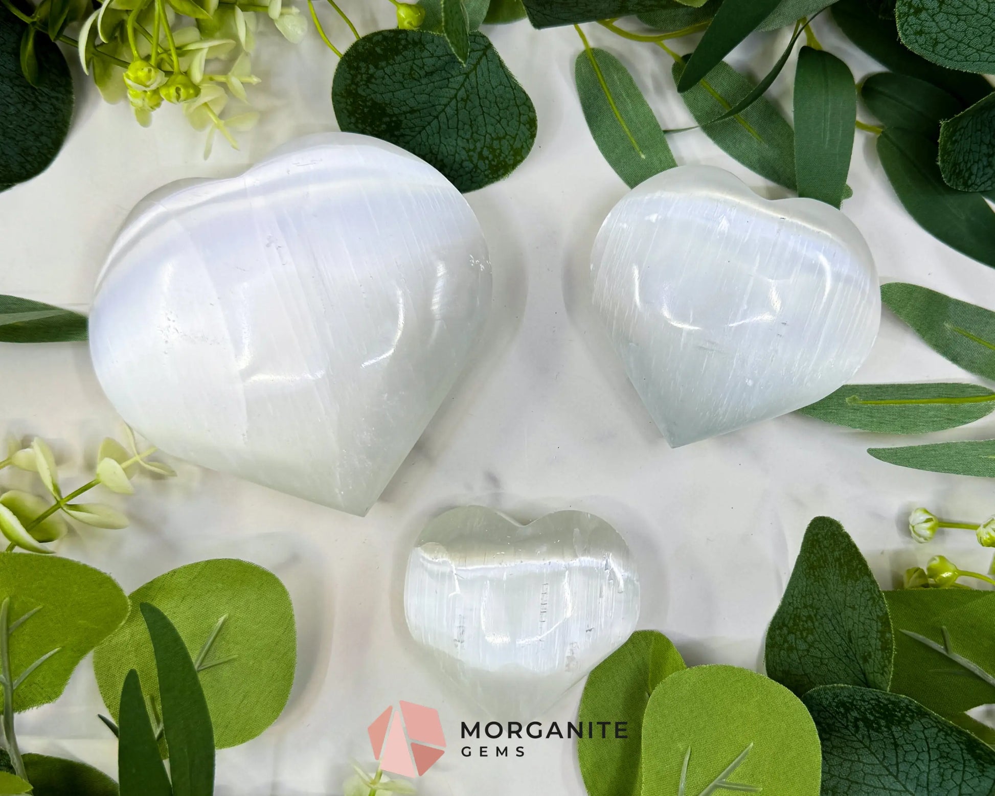Polished Selenite Puffy Heart – Natural Moroccan Satin Spar for Divine Love Peace & Emotional Healing (Small Medium