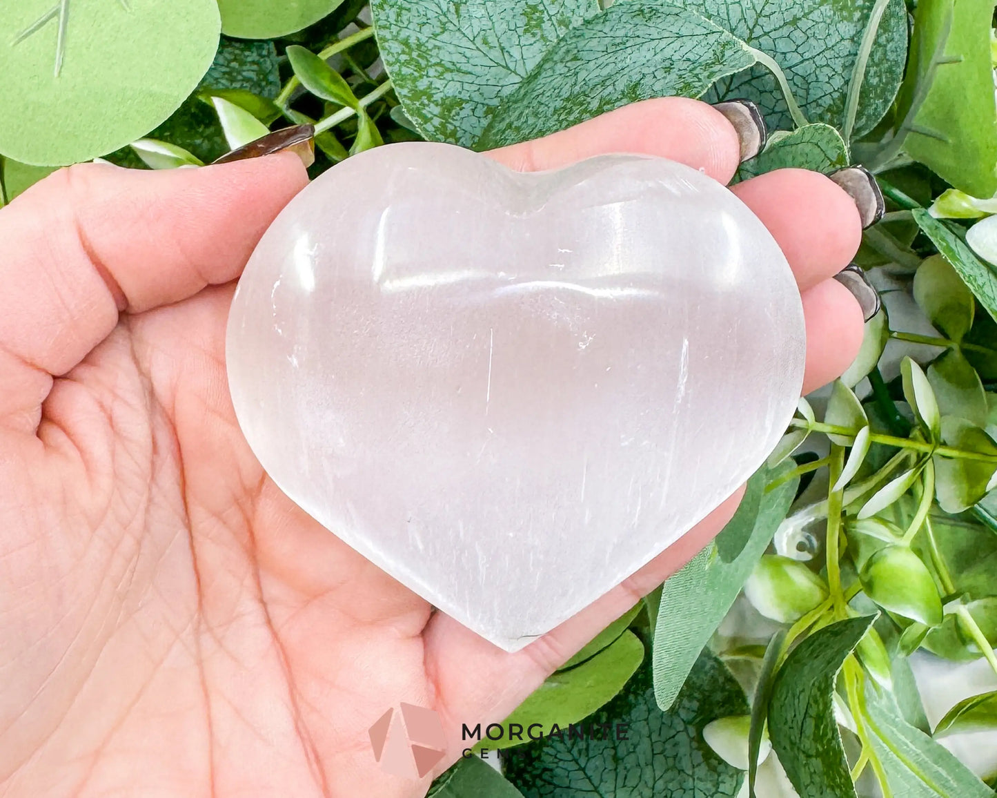 Polished Selenite Puffy Heart – Natural Moroccan Satin Spar for Divine Love Peace & Emotional Healing (Small Medium