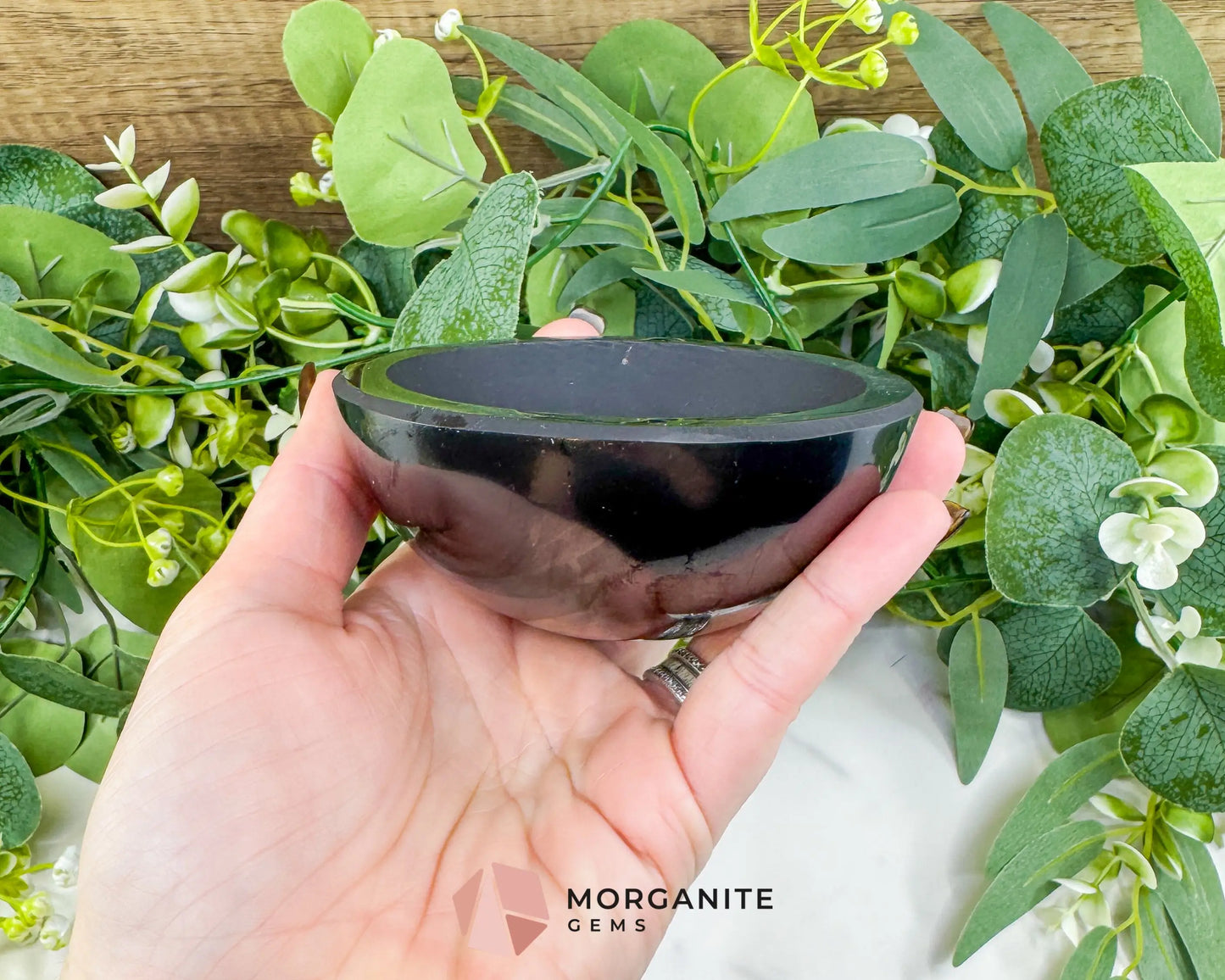 Polished Shungite Bowl – High-Carbon Grounding Dish & EMF Protection - Metaphysical Crystals