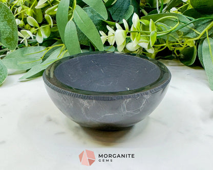 Polished Shungite Bowl – High-Carbon Grounding Dish & EMF Protection - Metaphysical Crystals