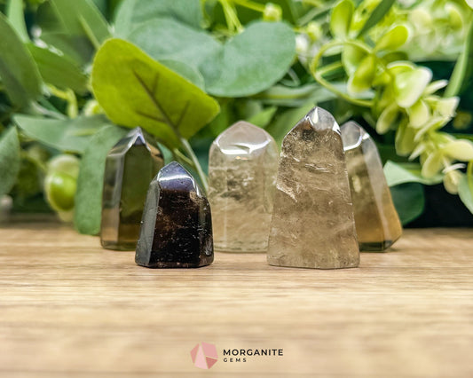 Polished Smoky Quartz Tower (1-2 Inches) – Grounding & Protection Energy Crystal - Metaphysical Crystals