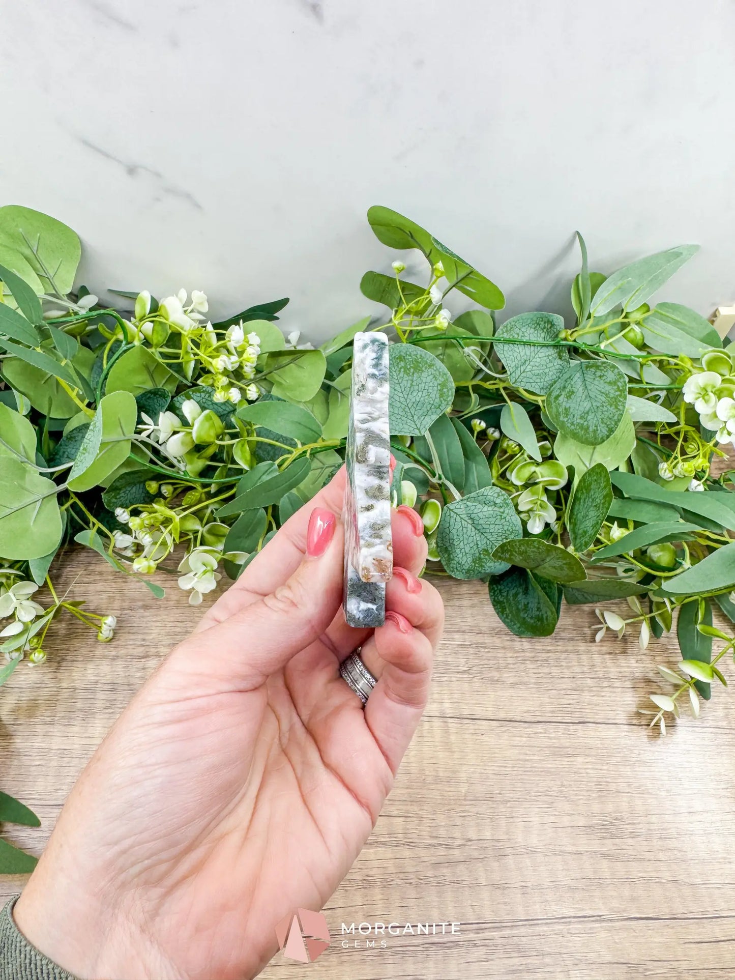 Moss Agate Tree Carving No. 11 | Self-Standing Crystal for Grounding Nature Connection & Healing - Metaphysical Crystals