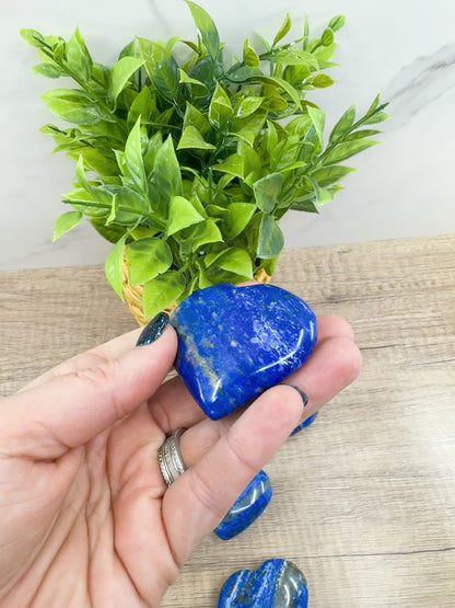 Handcrafted Lapis Lazuli Hearts – Beautiful Polished Crystal Decor