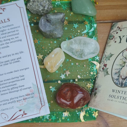 Yule Crystal Set – Holiday Healing Stones for Winter Solstice, Spiritual Growth & Seasonal Magic