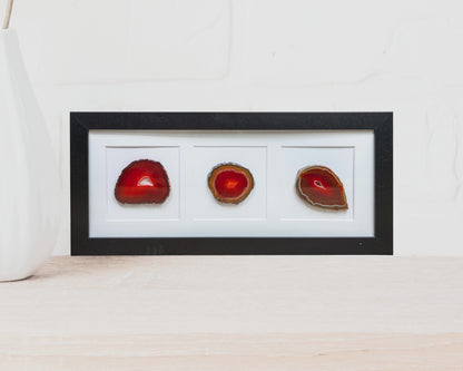 Framed Agate Slice Wall Art, Unique Gemstone Wall Decor