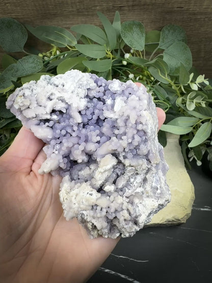 Grape Agate Cluster Specimen 544g – Extra Large Purple Botryoidal Chalcedony for Display & Spiritual Healing