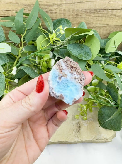 High-Quality Larimar Freeform No. 33 (24g) - Polished 2-Sided "Stone of Atlantis" - Perfect for Pendants