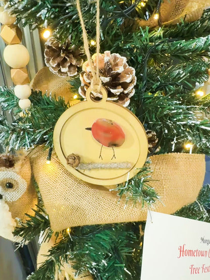 Handmade Agate Bird Christmas Ornament (90mm) - Boho Gemstone Holiday Decor in Red, Blue, Purple & Yellow