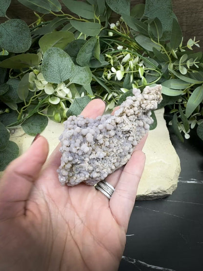 Grape Agate Cluster Specimen 126g – Natural Purple Botryoidal Chalcedony for Spiritual Healing & Display