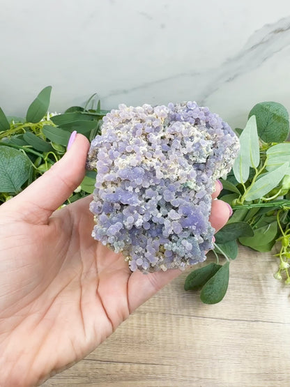 Grape Agate Crystal Cluster No. 3 – Rare Purple Chalcedony Botryoidal Specimen for Intuition & Spiritual Healing