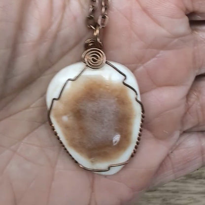 Wire-Wrapped Calcite with Copper Necklace