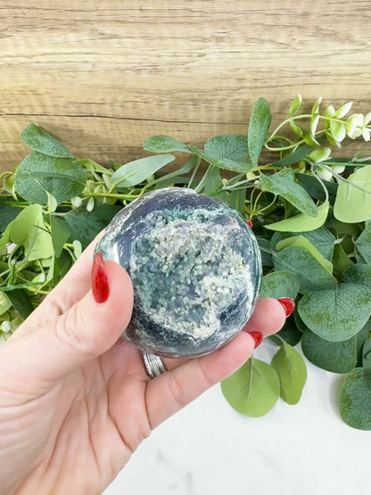 Museum-Grade Grape Agate Sphere No. 5 (72mm) – Massive 15.7oz Botryoidal Chalcedony – Premier Collector Specimen