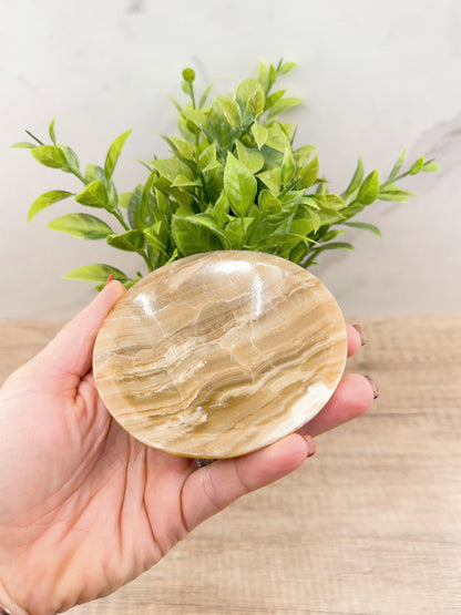 Onyx Round Dish – Elegant Natural Stone Bowl for Decor, Jewelry, & Small Items