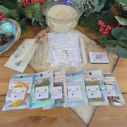 Yule Spell Jar Kit – DIY Holiday Ritual Kit for Manifestation, Abundance & Winter Solstice Magic