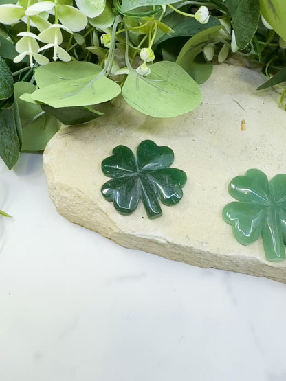 Polished Green Aventurine Four-Leaf Clover (38g) - Good Luck, Prosperity & Heart Chakra Stone