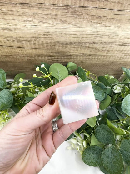 Natural Selenite Cube (5oz) – 1.5" Moroccan Satin Spar "TV Rock" for Mental Clarity & Energy Cleansing