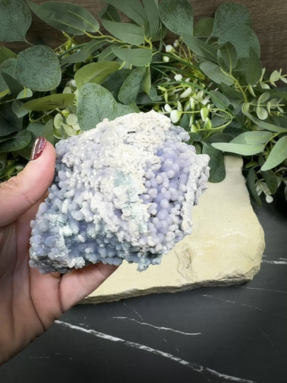 Grape Agate Cluster Specimen 374g – Large Purple Botryoidal Chalcedony for Meditation & Energy Work