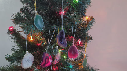 Agate Slice Holiday Ornaments