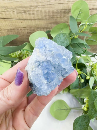 Raw Celestite Cluster No. 4 – Sky Blue Geode Specimen for High Vibration & Inner Peace