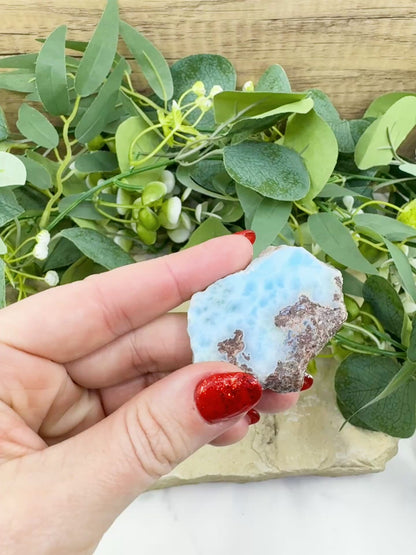 High-Quality Larimar Freeform No. 20 (24g) - Polished 2-Sided "Stone of Atlantis" – Rare Blue Specimen